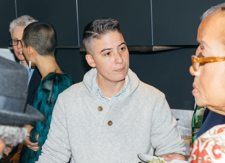 Rae Tutera speaks with Marie Spivey at a SAGE Table