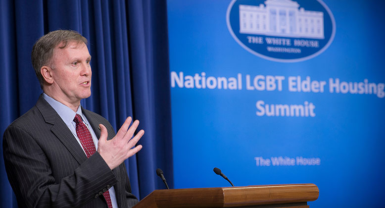 SAGE CEO Michael Adams at The White House Housing Summit discussing LGBT elder housing