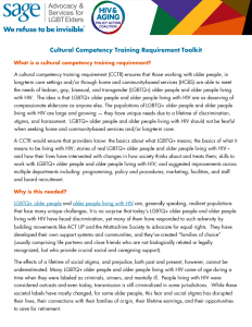 Cultural Competency Training Requirement Toolkit