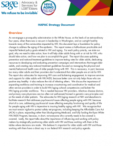 HIV and Aging Policy Action Coalition (HAPAC) Strategy Document