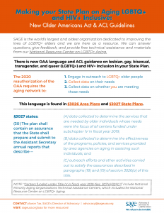 Making your State Plan on Aging LGBTQ+ and HIV+ Inclusive: New Older Americans Act & ACL Guidelines