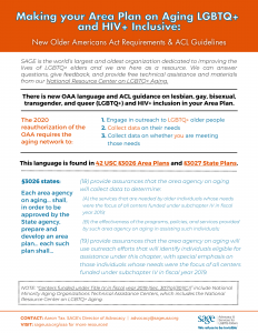 Making your Area Plan on Aging LGBTQ+ and HIV+ Inclusive: New Older Americans Act Requirements & ACL Guidelines for AAAs