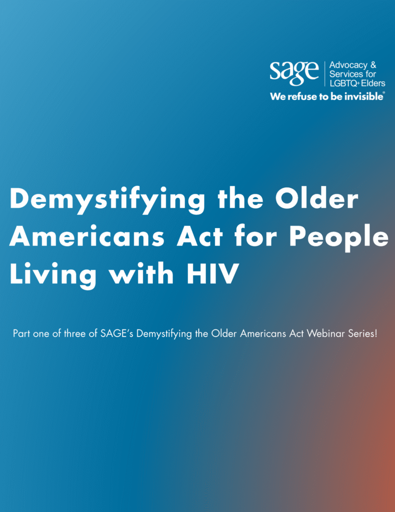 Demystifying the Older Americans Act for Older People Living with HIV ...